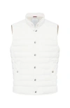 Brunello Cucinelli Quilted Shell Down Gilet In White