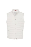 Brunello Cucinelli Men Water-resistant Microfiber Lightweight Down Vest In White