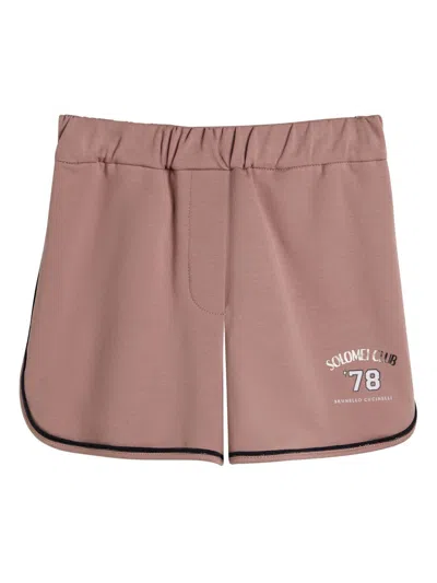 Brunello Cucinelli Kids' Lightweight French-terry Shorts In Pink