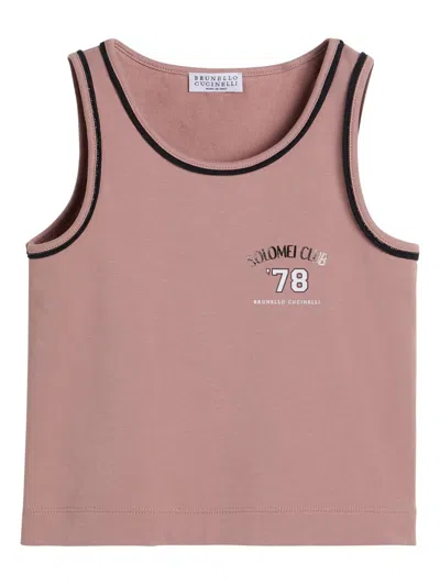 Brunello Cucinelli Kids' Lightweight French-terry Top In Pink