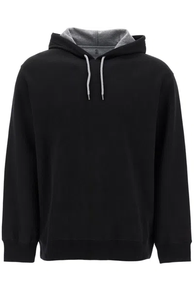 Brunello Cucinelli Lightweight Hoodie With Hood In Black