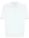 Brunello Cucinelli Lightweight Cotton Knit Polo Shirt In White