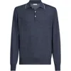 Brunello Cucinelli Long-sleeve Button-fastening Polo Shirt In Blue