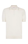 Brunello Cucinelli Cotton Polo Shirt In Ecru
