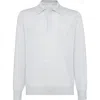 Brunello Cucinelli Lightweight Knit Polo In Sky Blue