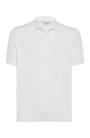 Brunello Cucinelli Polo Collared Shirt Ribbed Finish In White