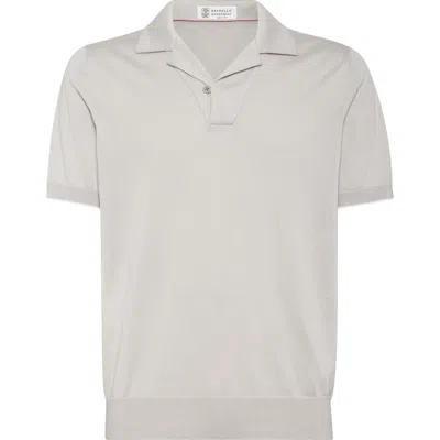 Brunello Cucinelli Lightweight Knit Polo In Yuta