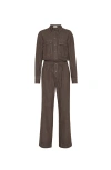 Brunello Cucinelli Lightweight No-fade Denim Jumpsuit In Brown