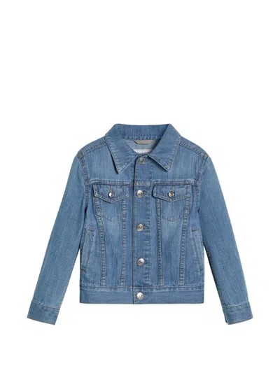 Brunello Cucinelli Kids' Lightweight Old Denim Four-pocket Jacket In Blue