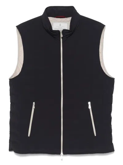 Brunello Cucinelli Lightweight Padded Vest In Blue
