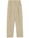 Brunello Cucinelli Women Lightweight Poplin Five-pocket Track Pants With Monili In Brown