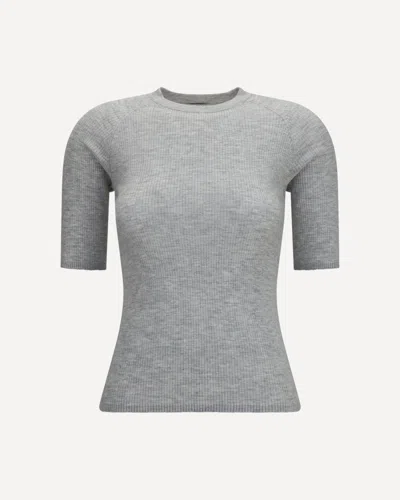 Brunello Cucinelli Lightweight Ribbed Sweater In Gray