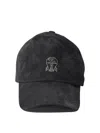 Brunello Cucinelli Lightweight Suede Baseball Cap With Embroidered Logo Hats Blue