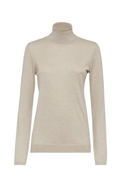 Brunello Cucinelli Women's Sparkling Cashmere And Silk Lightweight Sweater In Desert