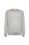 Brunello Cucinelli Ribbed Crew Neck Sweater With Long Sleeves In Gray