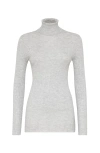 Brunello Cucinelli Cashmere-silk Glitter Turtleneck Sweater In Light Grey