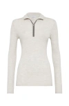 Brunello Cucinelli Virgin Wool-cashmere Rib-knit Sweater In Pearl Grey