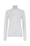 Brunello Cucinelli Cashmere-silk Glitter Turtleneck Sweater In Pebble