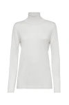 Brunello Cucinelli Women's Cashmere And Silk Lightweight Turtleneck Sweater In White
