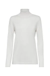 Brunello Cucinelli Women's Cashmere And Silk Lightweight Turtleneck Sweater In White