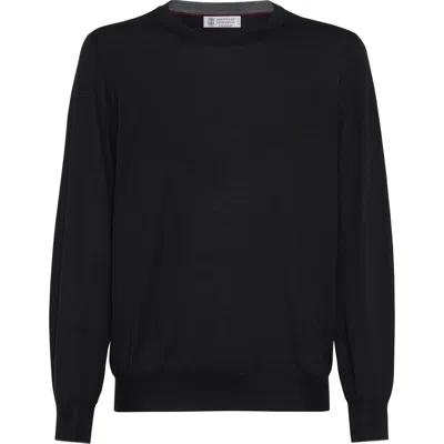BRUNELLO CUCINELLI BRUNELLO CUCINELLI LIGHTWEIGHT SWEATER WITH PATCHES