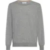 Brunello Cucinelli Lightweight Sweater With Patches In Gray