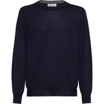 BRUNELLO CUCINELLI BRUNELLO CUCINELLI LIGHTWEIGHT SWEATER WITH PATCHES