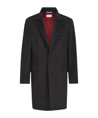 Brunello Cucinelli Lightweight Virgin-wool Cloth Coat In Black