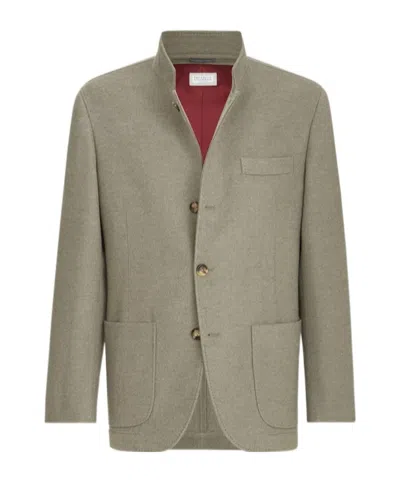 Brunello Cucinelli Lightweight Water-resistant Cashmere Outerwear Blazer In Green