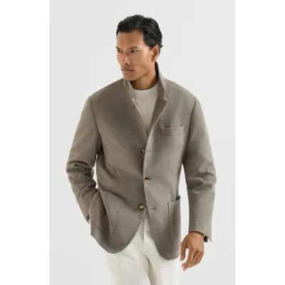Brunello Cucinelli Lightweight Water-resistant Cashmere Outerwear Blazer In Gray