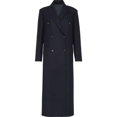 Brunello Cucinelli Lightweight Wool Fabric Overcoat In Black