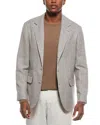 Brunello Cucinelli Half-lined Linen Blend Blazer With Houndstooth Motif