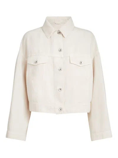 Brunello Cucinelli Linen And Cotton Blend Jacket In Neutral