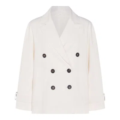 Brunello Cucinelli Linen And Cotton Caban In Beige