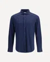 Brunello Cucinelli Linen Cotton Blend Shirt Button Down In Blue