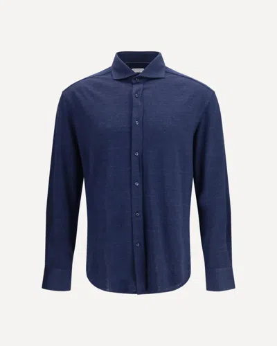 BRUNELLO CUCINELLI LINEN AND COTTON KNIT SHIRT