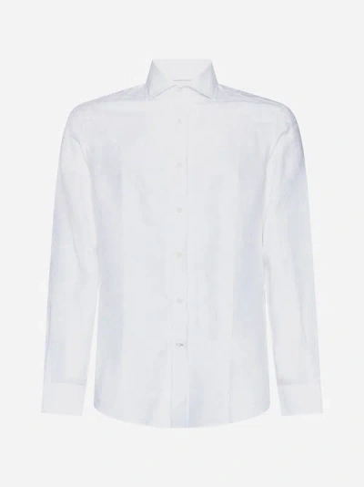 Brunello Cucinelli Linen And Cotton Shirt In White