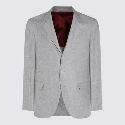 BRUNELLO CUCINELLI BRUNELLO CUCINELLI SINGLE-BREASTED LINEN BLEND BLAZER