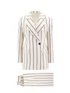 BRUNELLO CUCINELLI LINEN AND COTTON SUIT WITH STRIPED MOTIF