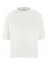 Brunello Cucinelli White Sequin Sweater In White