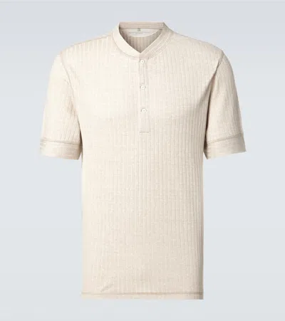 Brunello Cucinelli Linen And Cotton T-shirt In Beige