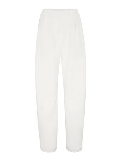 Brunello Cucinelli Pintuck-detail Straight-leg Trousers In White