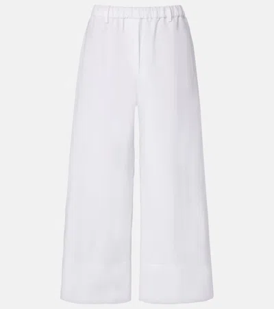Brunello Cucinelli Linen And Cotton Wide-leg Pants In White