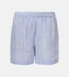 Brunello Cucinelli Striped Shorts In Bianco/azzurro