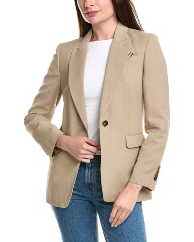 Brunello Cucinelli Linen & Silk-blend Blazer In Neutral