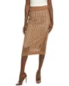 Brunello Cucinelli Cotton, Linen, And Silk Midi Skirt