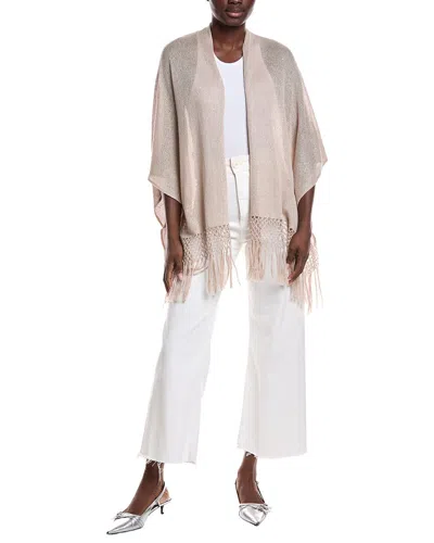 Brunello Cucinelli Linen & Silk-blend Poncho In Brown