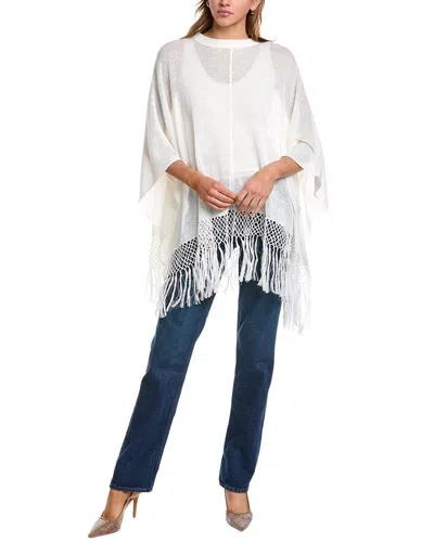 Brunello Cucinelli Linen And Silk Blend Poncho In White