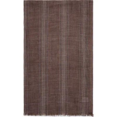 Brunello Cucinelli Linen And Silk Scarf In 褐色