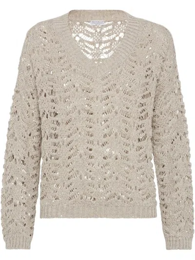 BRUNELLO CUCINELLI LINEN AND SILK SWEATER